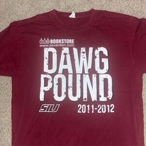 Vintage SIU Southern Illinois Salukis Dawg Pound T-Shirt Large Maroon 2011-2012